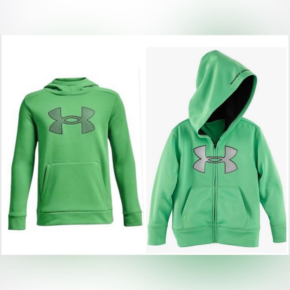 Two Under Armour fleece hoodie sweatshirts  Fleece lined Size 6